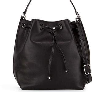 Tory Burch Leather Toggle Drawstring Bucket Bag